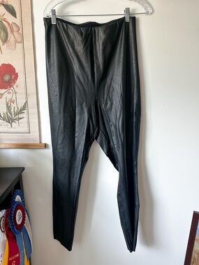 Commando Perfect Control Pebbled Faux Leather High Rise Leggings Black 3X